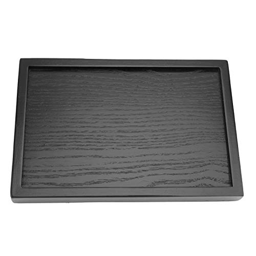Tyenaza Serviertablett aus Holz, Tablett Schwarz, Tee Tablett Rechteckform Massivholz Tee Kaffee Snack Speisen Serviertablett Teller Home Hotel Restaurant Tabletts Schwarz(#1) von Tyenaza