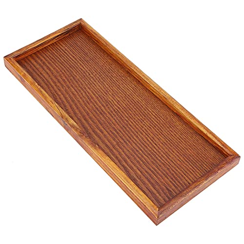Holztablett, rechteckiges Holzteetablett, natürliches Bambus-Holz-Serviertablett, moderne Bambus-Serviertabletts für Couchtisch-Tablett(35 * 15cm) von Tyenaza