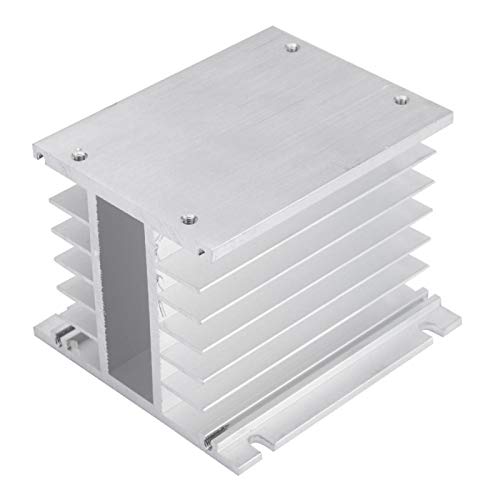 SSR Kühlkörper, Drei Phasen Aluminiumlegierung Aluminium Heatsink für Einphasiges Solid State Relais, Ableitung von Halbleiterrelais(Silber) von Tyenaza