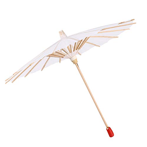 Papier Regenschirm, Papierschirm Handgemachter Sonnenschirm aus Ölpapier, Reines Weiß, Klassische Chinesischer Stil Sonnenschirm Hochzeit Braut Party Dekor Foto Cosplay Prop (20cm) von Tyenaza