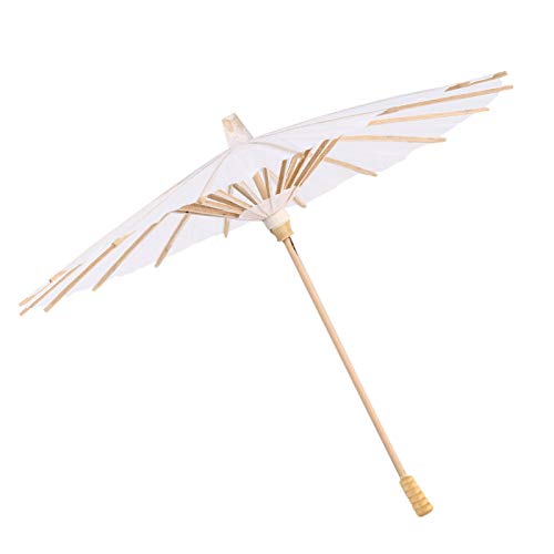 Papier Regenschirm, Papierschirm Handgemachter Sonnenschirm aus Ölpapier, Reines Weiß, Klassische Chinesischer Stil Sonnenschirm Hochzeit Braut Party Dekor Foto Cosplay Prop (30CM) von Tyenaza