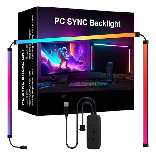 RGB-Phantom-Ambiance-Display, LED-Lichtleiste, Musikrhythmus, dynamische Lichtsynchronisation, Software, steuerbare Farbe, dynamischer Modus, Musikmodus-Lichtleiste (32inch) von Tyenaza