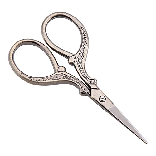 Tyenaza Embroidery Scissors, Deko Schere, Bronze Schere Vintage, Nähschere Scharfe Spitze Edelstahl Vintage Europäische DIY Werkzeuge Schneiderschere für Stoffstickerei Handarbeiten(Bronze) von Tyenaza