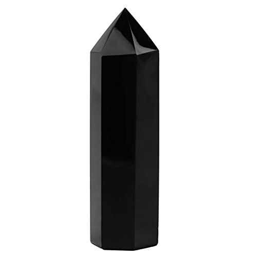 Tyenaza Schwarzer Obsidian Stein, Obsidian Kristalle Turm, Schwarzer Obsidian-Kristallstein, Natürlicher Sechseckiger für Reiki-Chakra, Meditation, Therapie, Deko Tyenaza Schwarzer Obsidian Stein, Obsidian Kristalle Turm, Schwarzer Obsidian-Kristallstein, Natürlicher Sechseckiger für Reiki-Chakra, Meditation, Therapie, Deko von Tyenaza