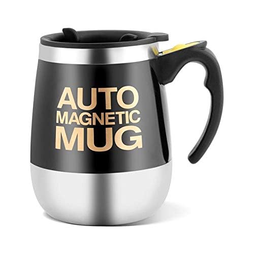 Selbstrührende Tasse, self stirring mug, 400ml Automatischer Becher Selbst Rührende Kaffeetasse Edelstahl Selbstmagnetbecher für Kaffee Tee Heiße Schokoladen Milch Kakao Protein von Tyenaza