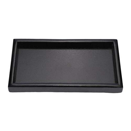 Tyenaza Tablett serviertablett groß rechteckiges Serviertablett tablett schwarzHolz Rechteck Tablett Butler Tablett Frühstückstablett Teller Restauranttabletts(22 * 12 * 2cm) von Tyenaza