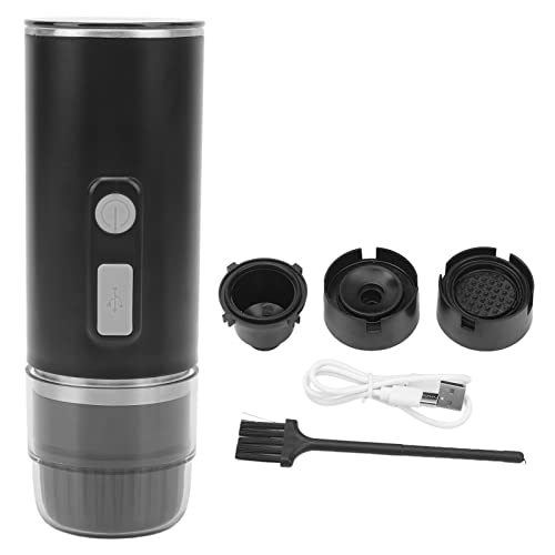 Tragbare Espressomaschine, 2 in 1 Reise Kaffeemaschine Auto Espressomaschine Mini Akku Espresso Maker kompatibel mit gemahlenem Kaffee NS Kapsel für Reisen, Camping, Büro von Tyenaza