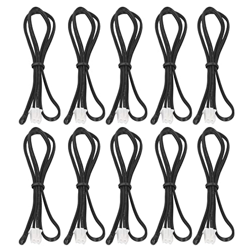 Tyenaza 10 Stück 10K Temperatursensorsonde, Klimaanlage NTC-Thermistor Wasserdichter, Rostbeständiger, Empfindlicher, Zuverlässiger Sensorsonde von Tyenaza