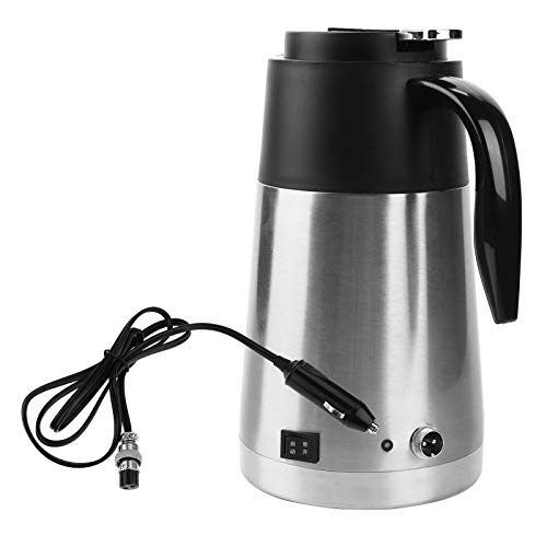 Tyenaza 12V/24V 1300ml Autokessel kessel, Edelstahl Auto LKW Reise elektrischer Wasserkocher Topf Heizung Wasser becher. (24 V großer LKW) von Tyenaza