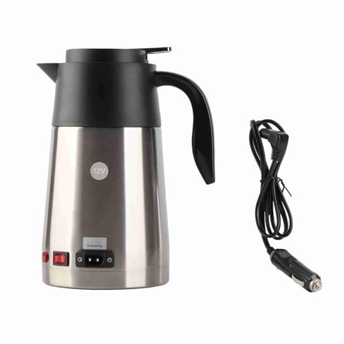 Tyenaza 12V/24V 1300ml Autokessel kessel, Edelstahl Auto LKW Reise elektrischer Wasserkocher Topf Heizung Wasser becher. (Vor 12 V.) von Tyenaza