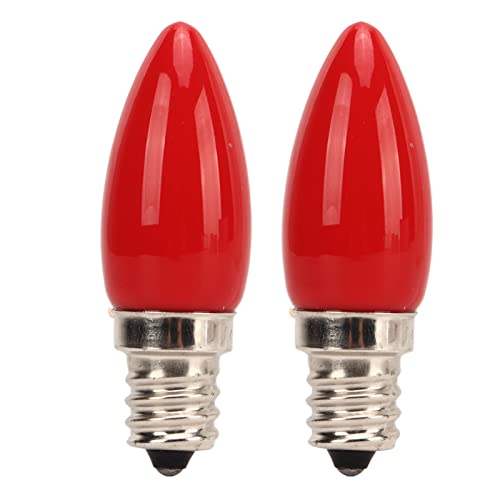 Tyenaza 2 Stück LED-Kerzenlampen, E12, 4 LEDs, Glas-Kronleuchter-Glühbirne, Kerzenlampe Für Decken- Und Wandleuchte, Rot, 220 V, 1,5 W von Tyenaza