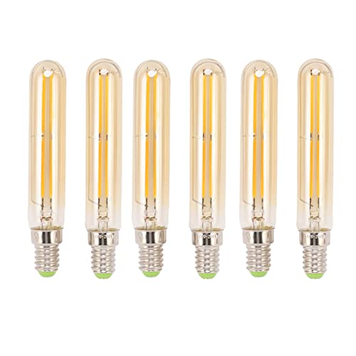Tyenaza 2 Stück LED-Röhrenlampen, 4 W, Dimmbar, Edison-T20-Röhrenlampe, E14-Glühlampe Mit Mittlerem Sockel, 40-Watt-Glühlampenäquivalent, 2300 K Warmweiß, Für Beleuchtung(Gold) von Tyenaza