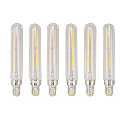 Tyenaza 2 Stück LED-Röhrenlampen, 4 W, Dimmbar, Edison-T20-Röhrenlampe, E14-Glühlampe Mit Mittlerem Sockel, 40-Watt-Glühlampenäquivalent, 2300 K Warmweiß, Für Beleuchtung(Transparent) von Tyenaza