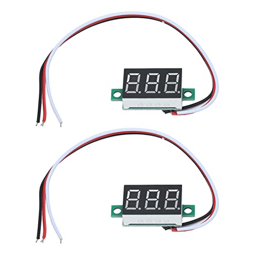 Tyenaza 2PCS Mini Digital Voltmeter 3 Draht -DC -Spannungstester 0,36 Zoll LED 0,00 V -30,0 V Reverse Anschlussschutz von Tyenaza
