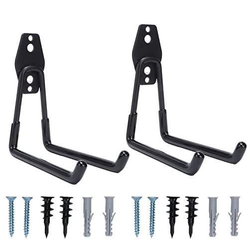Tyenaza 2pcs Garage -Haken, Mehrzweck -Wandmontage Garage Aufbewahrungsbügel Organizer mit 2 Haken (Style B 13cm / 5.1in) von Tyenaza
