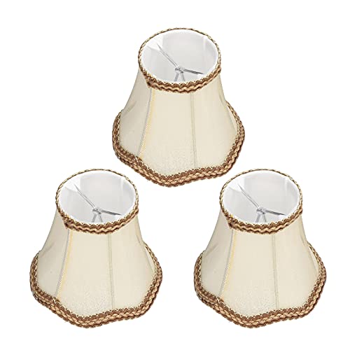 Tyenaza 3Pcs E14 Lampshade, Gold Fabric Lampshade Chandelier Clip on Installation for Home Hotel Study Rooms Tyenaza 3Pcs E14 Lampshade, Gold Fabric Lampshade Chandelier Clip on Installation for Home Hotel Study Rooms von Tyenaza