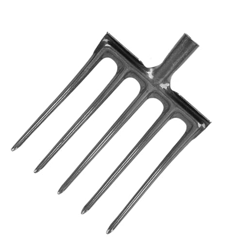 Tyenaza Digging Fork, High Carbon Steel Strong Strength Erosion Prevention Anti Breakage Garden Digging Spading Fork, for Farms or Ranches (5 Tine) von Tyenaza