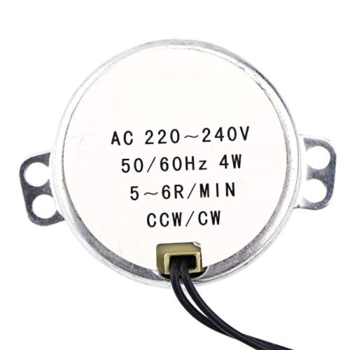 Tyenaza Drehbar Synchronmotor, 220-240V AC 4W Synchronmotor 50 / 60Hz CCW/CW elektrischer Synchron Getriebemotor(5-6RPM) von Tyenaza