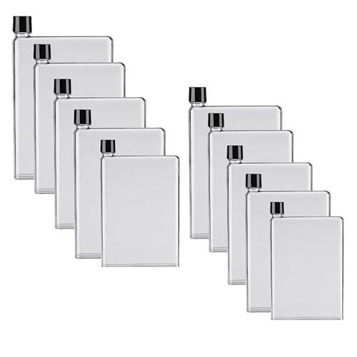 Tyenaza Flache Wasserflasche, Schlanke Wasserflasche für Handtasche, Leak Proof Slim Handtasche Poket Trinkflasche für Outdoor-Sport Fitness Camping Wandern Radfahren 750ml Weiß 10Stc Tyenaza Flache Wasserflasche, Schlanke Wasserflasche für Handtasche, Leak Proof Slim Handtasche Poket Trinkflasche für Outdoor-Sport Fitness Camping Wandern Radfahren 750ml Weiß 10Stc von Tyenaza