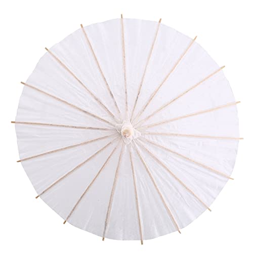 Tyenaza Hochzeits-Papierschirm, japanischer Regenschirm, dekorativer weißer Papierschirm, für Brautparty-Dekoration, Foto, Cosplay-Requisite(40cm) von Tyenaza