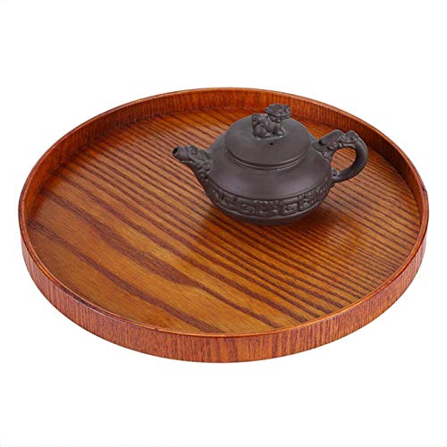Hölzerne runde Form Tabletts, die Brotplatten für Obstsalatteller Gemüsegerichte servieren(Diameter 24CM) von Tyenaza