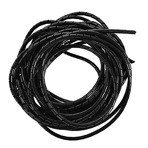 Tyenaza Kabelspirale, 2 m, 6 mm, schwarz, Spiralkabel, PC-Verwaltung, Kabelabdeckungen, Bündelschlauch, für Computer, elektrische Kabel, Organizer von Tyenaza