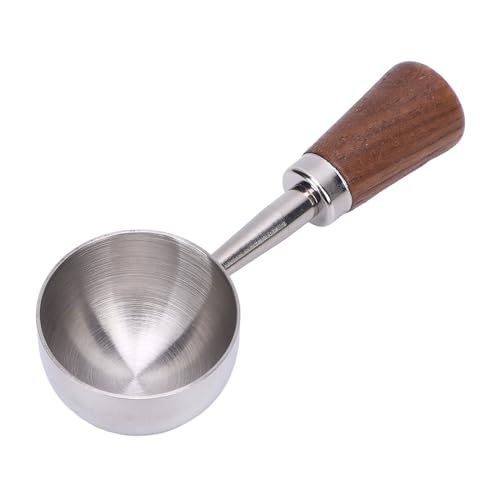 Tyenaza Kaffee Schaufel Vintage -Bohnen -Tee Messlöffel Retro 304 Edelstahl Kurzes Holzgriff Küchenutensilien zum Servieren (S 15ml Silber) von Tyenaza