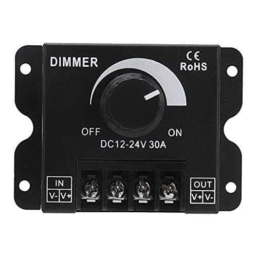 Tyenaza LED Schalter Dimmer, DC 12V-24V 30A PWM Unicolor Einkanal Dimmer Controller, Lichtschalter Dimmer Controller mit Einstellbarer Helligkeit für LED Streifen Licht Tyenaza LED Schalter Dimmer, DC 12V-24V 30A PWM Unicolor Einkanal Dimmer Controller, Lichtschalter Dimmer Controller mit Einstellbarer Helligkeit für LED Streifen Licht von Tyenaza