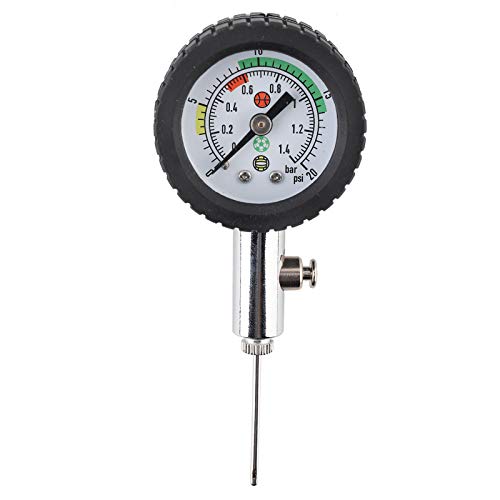 Tyenaza Manometer für Bälle, Ballpumpe mit digitalem Manometer, Edelstahl-Luftdruckmesser, Barometer-Werkzeug für Basketball, Fußball, Volleyball von Tyenaza
