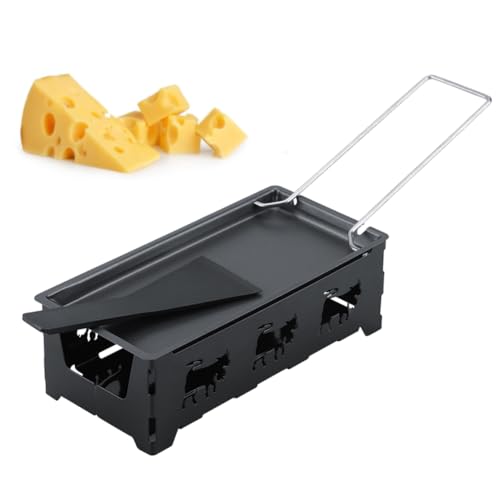 Tyenaza Mini Raclette - Professionelles Antihaft Raclette Grill Set Käse Raclette Rotaster Backblech mit 1 Pfannenwender für die Heimküche von Tyenaza