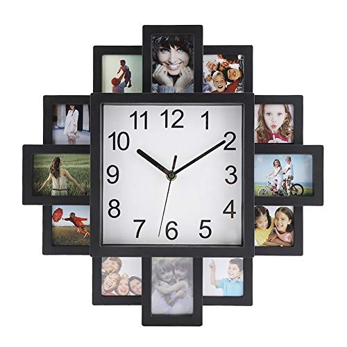 Tyenaza Multi-Foto-Display Modernes Design Uhr Bild Collage Display Wanduhr Photowall Zuhause Langlebig Leicht von Tyenaza