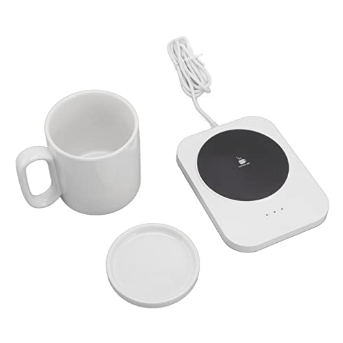 Tyenaza Smart Becherwärmer 3 Gears Control USB angetriebener Heizung Untersetzer Milchbecher Isolierung wärmer (Weiß) von Tyenaza