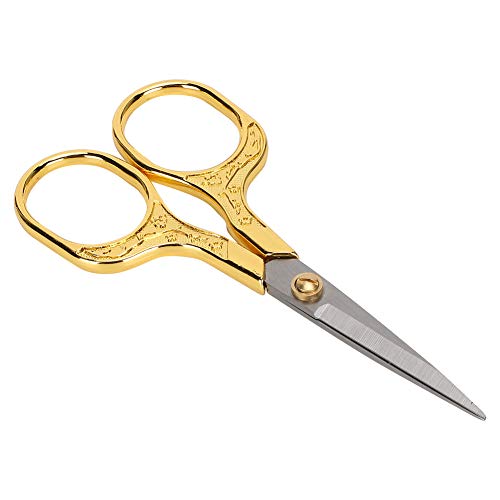 Tyenaza Stickerei Schere, Retro Schere Vintage Nähschere für Stickereien Handwerksnadel Arbeitskunstwerk (Gold) von Tyenaza