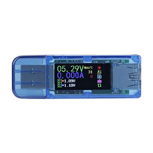 Tyenaza USB-Tester, USB-Spannungsprüfer RuiDeng AT34 USB 3.0 Farb-LCD-Voltmeter Amperemeter Strommesser Multimeter Ladegerät USB-Tester von Tyenaza