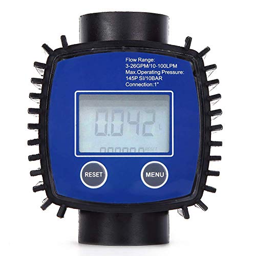 Durchflussmesser, Flow Meter Digitalanzeige Hohe Genauigkeit Wasser Diesel Durchflussmesser, 1 Zoll Innengewinde Digital Turbine Flow Meter,5-120 Liter/Minute,Maximaler Druck 40bar von Tyenaza