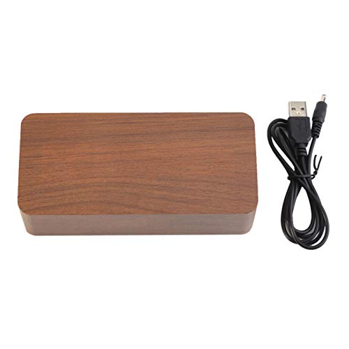 Wecker Elektronische Digital Holz LED Großes Display USB Wecker Sounds Control Temperatur Desktop für Schlafzimmer, Nachttisch(Braunes Holz + grünes Licht) von Tyenaza