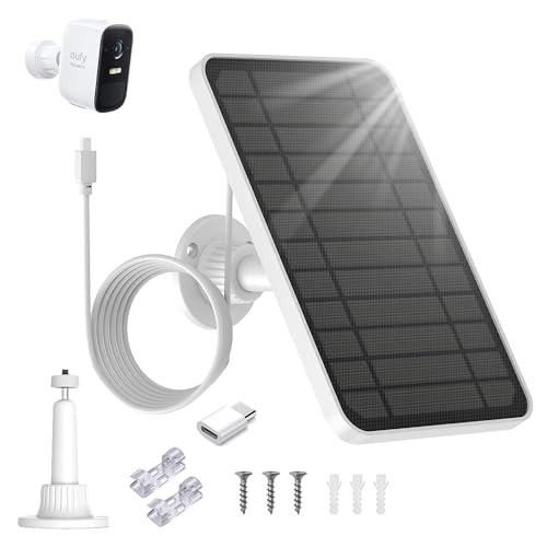 5V 4W Kamera Solarpanel kompatibel mit Eufycam 2C/ 2C Pro/2/2 Pro, Eufycam E20/E40/E, mit 360°-Einstellunterstützung, 9,8 Fuß langes Ladekabel 5V 4W Kamera Solarpanel kompatibel mit Eufycam 2C/ 2C Pro/2/2 Pro, Eufycam E20/E40/E, mit 360°-Einstellunterstützung, 9,8 Fuß langes Ladekabel von Tyeyober