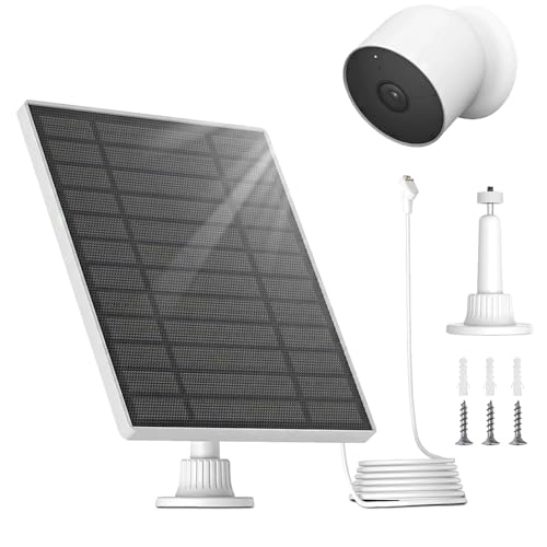 5V 4W Solarpanel für Google Nest Kamera (Batterie), mit 13,1 Fuß/4 m externem Stromkabel, unterstützt 360°-Anpassung, wasserdichtes Solarpanel für Google Nest Cam (Batterie) von Tyeyober