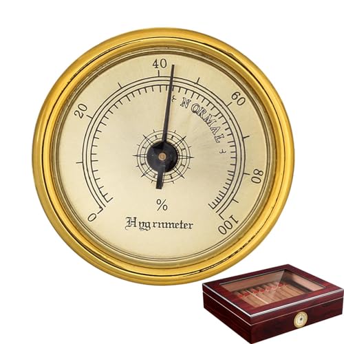 4 Stk Hygrometer Als Ersatz Für Humidor Zigarren Gold Rund Legierung, Präzise Monitor Zigarren Humidor Hygrometer Für Gitarrenkoffer/Gewächshaus Zigarren-Hygrometer von Tyinerc