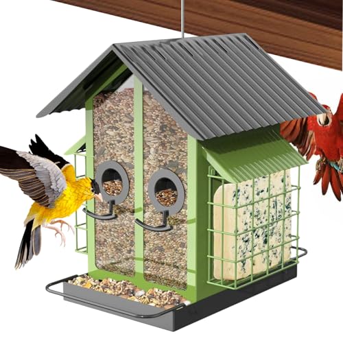 Tyinerc Fenstervogelfutterautomat - Metall Vogelfutterhäuschen Mit Doppeldach | Vogelfutter Und Vogeltränken Für Bäume Zäune Terrasse Garten Balkon & Vogelbad Tyinerc Fenstervogelfutterautomat - Metall Vogelfutterhäuschen Mit Doppeldach | Vogelfutter Und Vogeltränken Für Bäume Zäune Terrasse Garten Balkon & Vogelbad von Tyinerc