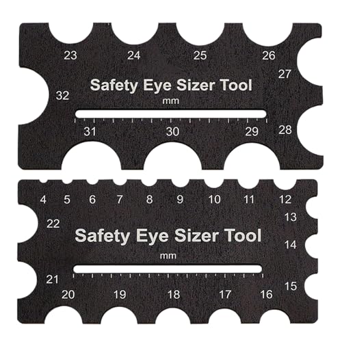 Tyinerc Safety Eye Sizer Für Häkeln - 2-teiliges Holz-Messgerät für Plüschtier-Augen | Messwerkzeug Zubehör für Anfängerinnen Kunstunterricht Puppenherstellung Nähen von Tyinerc