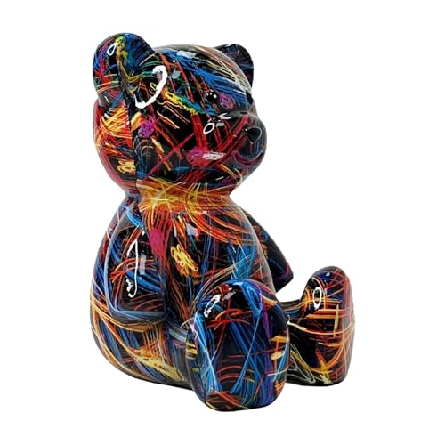 Tyinerc Schreibtisch Figur, Harz Sitzender Bär Dekofigur, Miniatur Wohnaccessoires Deko Für Wohnzimmer Schlafzimmer Büro Eingangsbereich Garten Dekoration von Tyinerc