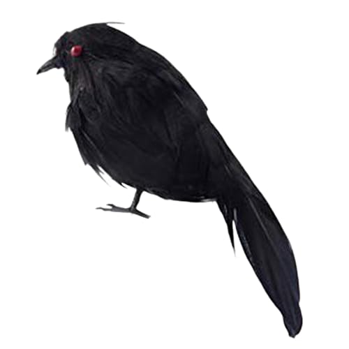 Tyinerc Schwarze Raben für Halloween, realistische Schwarze – realistisches Kostüm mit schwarzen Vögeln | -Lichtzubehör, 6,3 Zoll (16,3 cm), Raben-Dekoration von Tyinerc