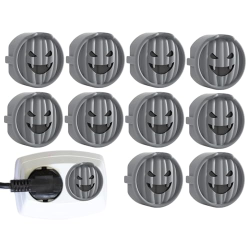 Tyinerc Steckdosenabdeckung,Steckerabdeckungen - 10X Ghost Smile Outlet-Kappe | Elektrischer Steckerschutz, Sicherheitssteckerschutz für zu Hause, kindersichere Sicherheitskappen von Tyinerc