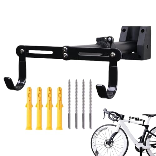 Tyinerc Wandmontierter Fahrradständer - Horizontale Fahrrad Aufhängung Hängesystem | Schwerlast Aufbewahrungssystem Praktische Haken Platzsparende Aufbewahrung Für Garten Werkstatt Garage Wohnung von Tyinerc