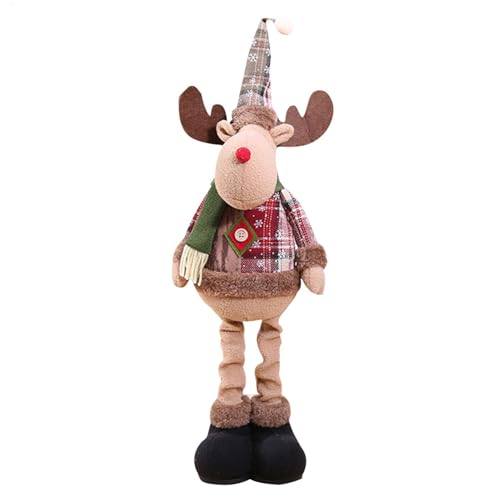 Weihnachtsdeko Figuren Plüsch, Weihnachtsmann Puppe Deko, Elch Weihnachtsmann Weihnachten Plüsch Gefüllt, Handmade Winterliche Stand Figur Mit Teleskop-Beinen Weihnachtsdeko Figuren Plüsch, Weihnachtsmann Puppe Deko, Elch Weihnachtsmann Weihnachten Plüsch Gefüllt, Handmade Winterliche Stand Figur Mit Teleskop-Beinen von Tyinerc
