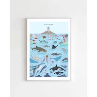 David Attenborough Nature Save Our Planet Kunstdruck A4 A3 A2 Wildtiere Blaue Erde von TykkyDyw