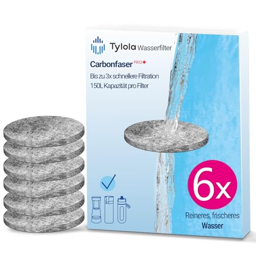 6er-Pack MicroDisc Ersatzfilter für Brita Fill&Go Flaschen & Karaffen – NSF 42 zertifiziert – Entfernt 99 % Chlor, Blei, PFAS & Mikroplastik – Schnelle Filtration, lange Haltbarkeit, 5 μm Präzision von Tylola