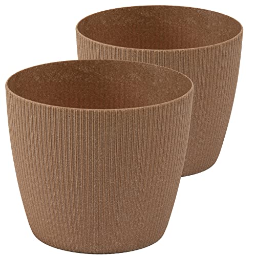 Tymar Blumentopf, 2er-Pack, Runde Form, Übertopf ((2pack) Holz, ø 18 cm) von Tymar