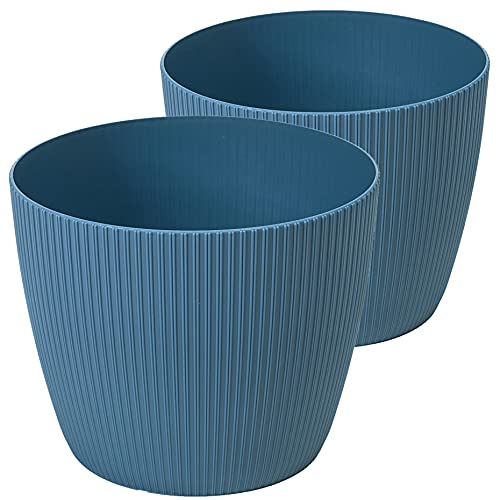 Tymar Blumentopf, 2er-Pack, Runde Form, Übertopf ((2pack) Marine, ø 30 cm) von Tymar